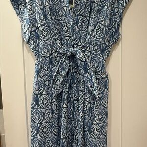 Stylish Blue Patterned Maxi Dress